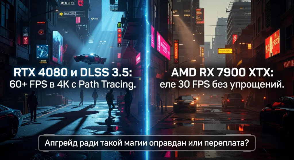 RTX 4080 и DLSS 3.5: насколько технология меняет восприятие игр и стоит ли ради неё переходить с AMD