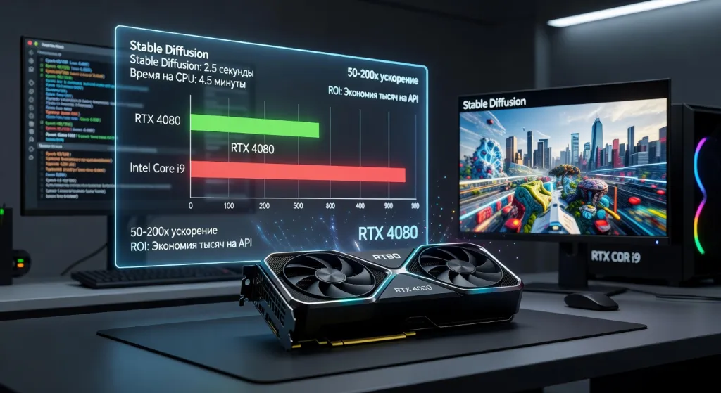Стоит ли покупать RTX 4080 для работы с ИИ: тесты Stable Diffusion, LLaMA и обучения моделей