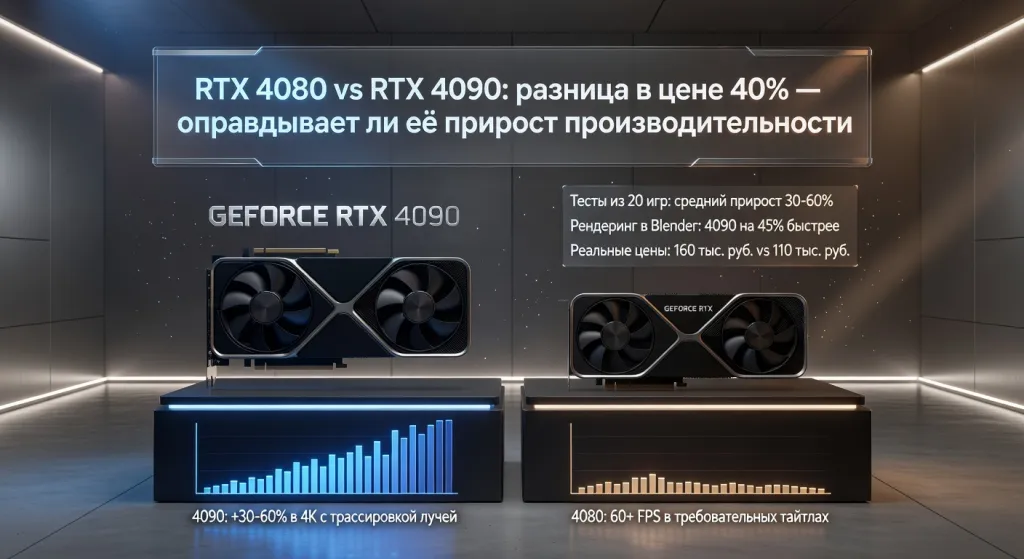 RTX 4080 vs RTX 4090: разница в цене 40% — оправдывает ли её прирост производительности