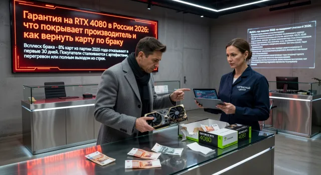 Гарантия на RTX 4080 в России 2026: что покрывает производитель и как вернуть карту по браку