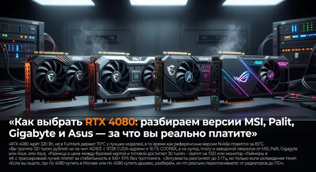 Как выбрать RTX 4080: разбираем версии MSI, Palit, Gigabyte и Asus — за что вы реально платите